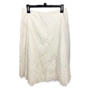Next Crinkle Lace Eyelet Cotton Skirt Midi Boho Ruffle Cottagecore UK 12 / US 10